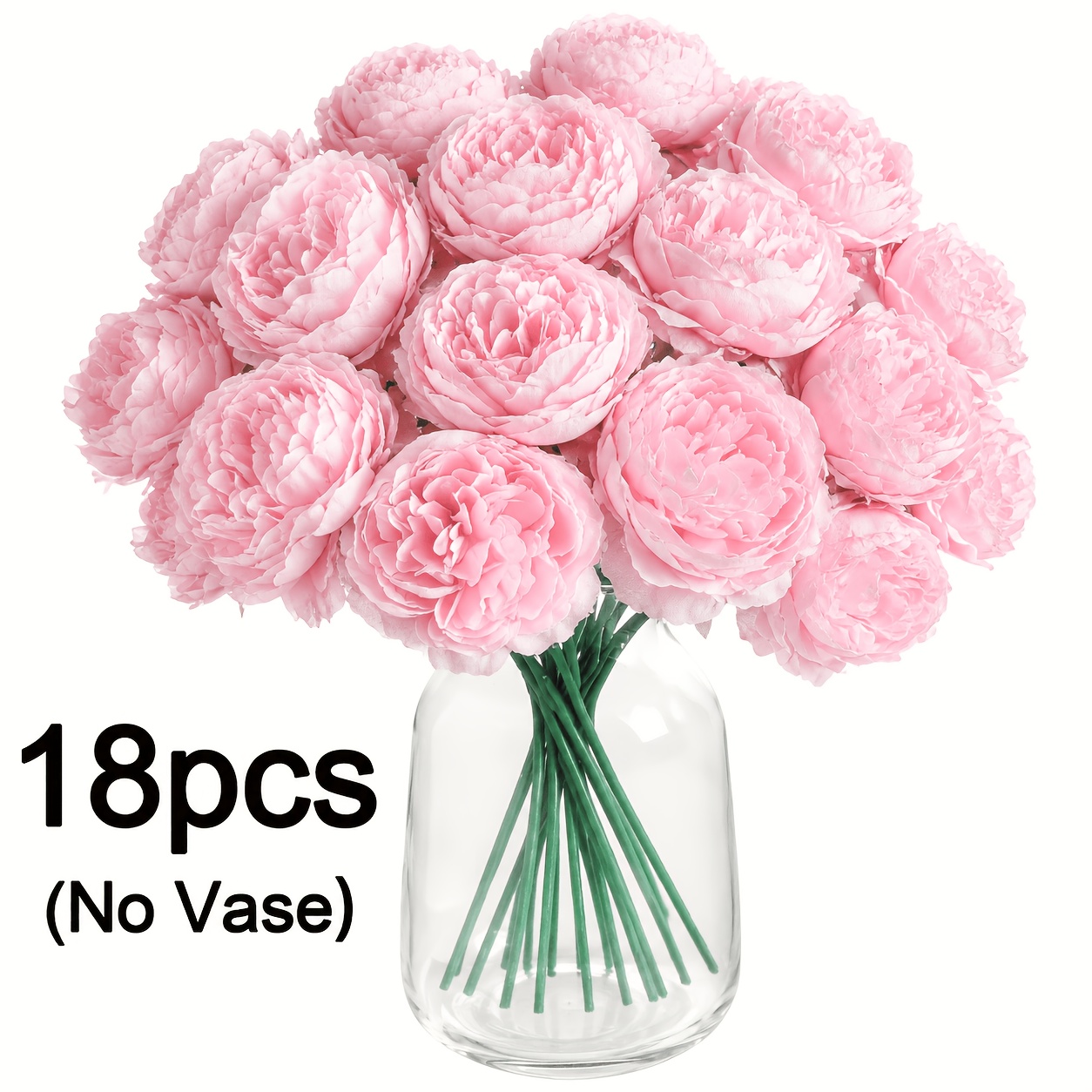Image of 12/18pcs Artificial Silky Ivory Peony Flowers With Stems - 2.76 Inch Fake Peony For Wedding, Home Decor, Vase, Office Table, Festival Gifts
