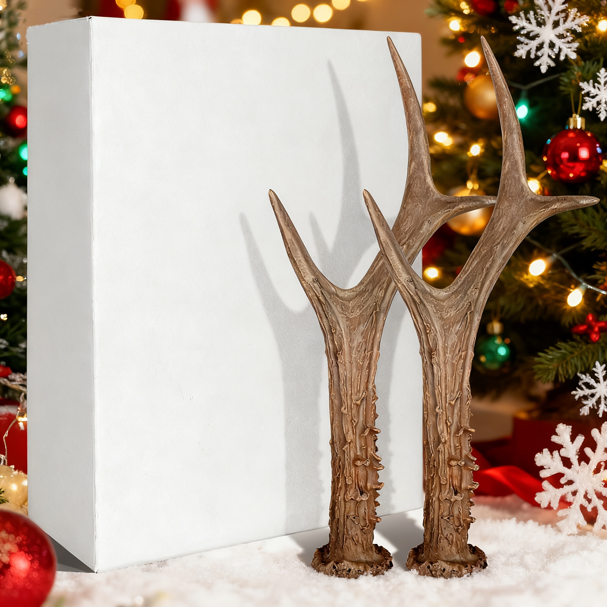 E-shop Viking Tribal Simulation Geweih - 2 Stück Weihnachts-Simulation Geweih Tischdekoration, Weihnachts-Türgriff Dekoration, Hochzeit und