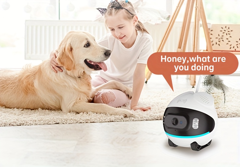 Cámara para mascotas STJIATU con monitoreo remoto, WiFi para ancianos y niños, robot inteligente de voz compatible 4G, Vigilancia Inteligente para el Hogar,Monitor de Seguridad Infantil,Robot Ligero,Diseño Compacto,Material Resistente,Construcción Confiable,Cámara Wifi,Dispositivo de Monitoreo Inteligente,Cuidadores de Ancianos,Dueños de Mascotas