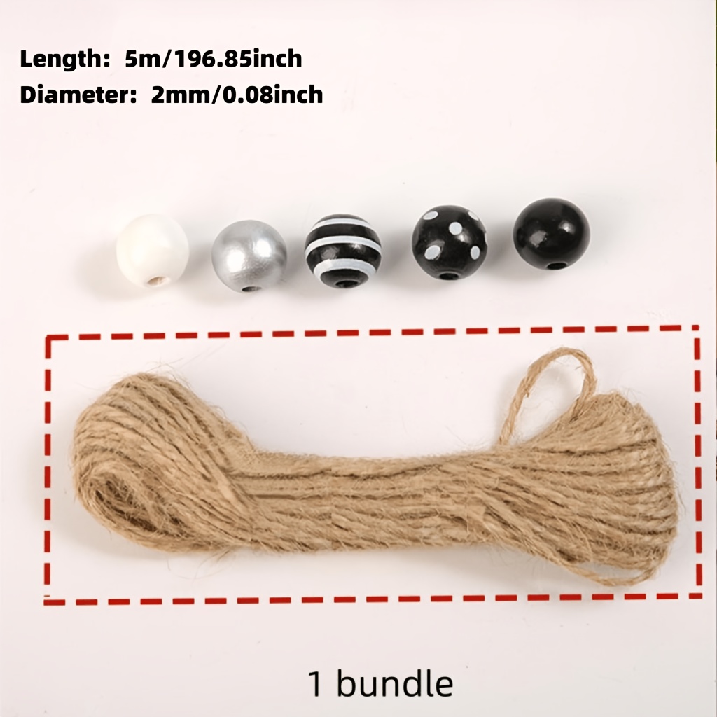 TEMU 1 Bundle Of Thickened Natural Jute Rope, 196.85 Inches - Hand-wrapped Rope, Suitable For Plant Training, Weaving, Gardening, And Crafts, Garden