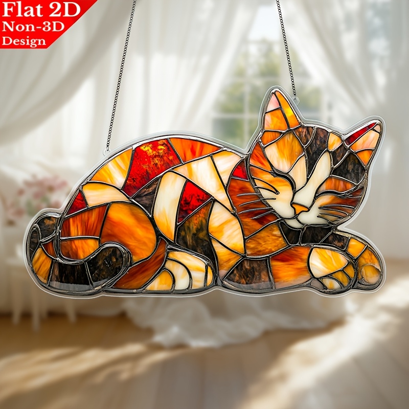 

1pc, 2d Flat Acrylic, Elegant Cat Suncatchers, Garden Suncatchers (11.8" X 6.9"), Hanging Decoration, Enhancing Your Hallway, Office, Living Room, Bedroom, Or , A Best Gift For Pet Lovers