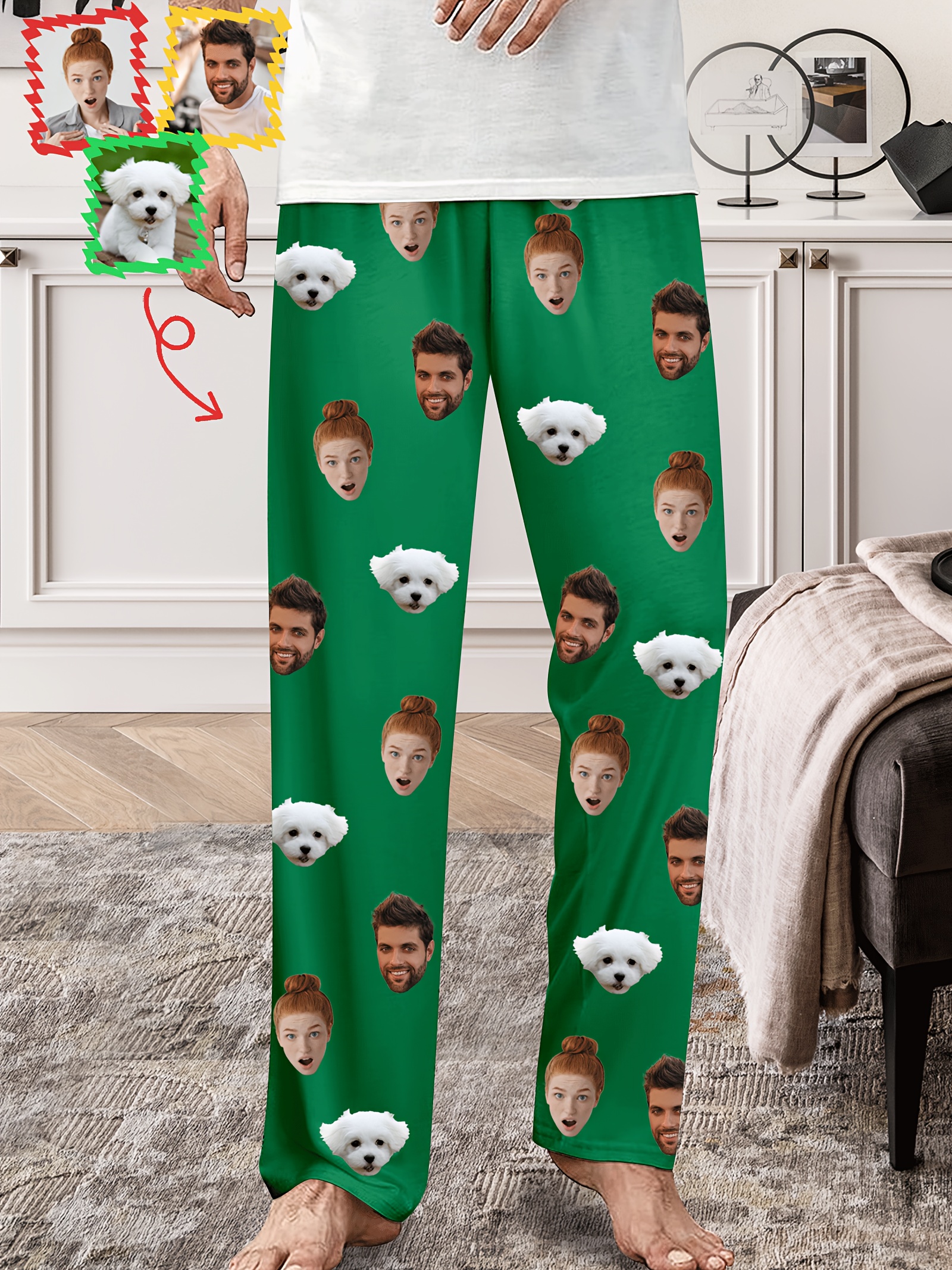 Mens Pajamas Custom Fleece Pajama Pants Personalized Pajamas Pants