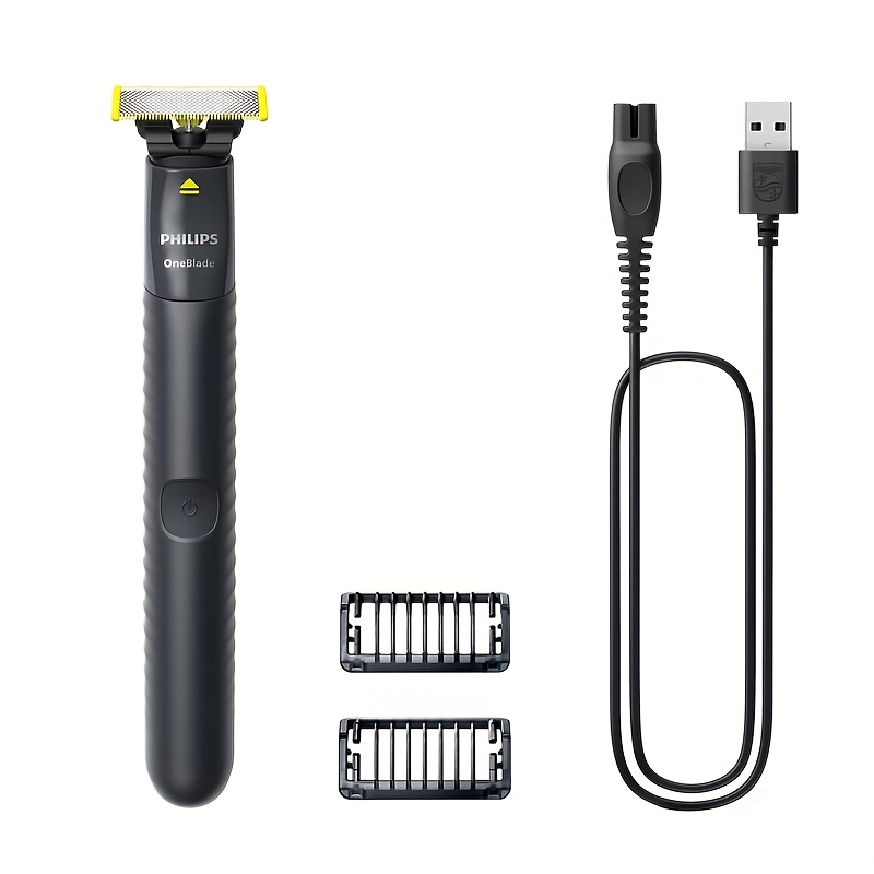 Philips Oneblade QP1424/10 за подстригване, оформяне и бръснене, включва 2 щипки за косъм (1.3 мм), акумулаторен, подходящ за мокра и суха употреба