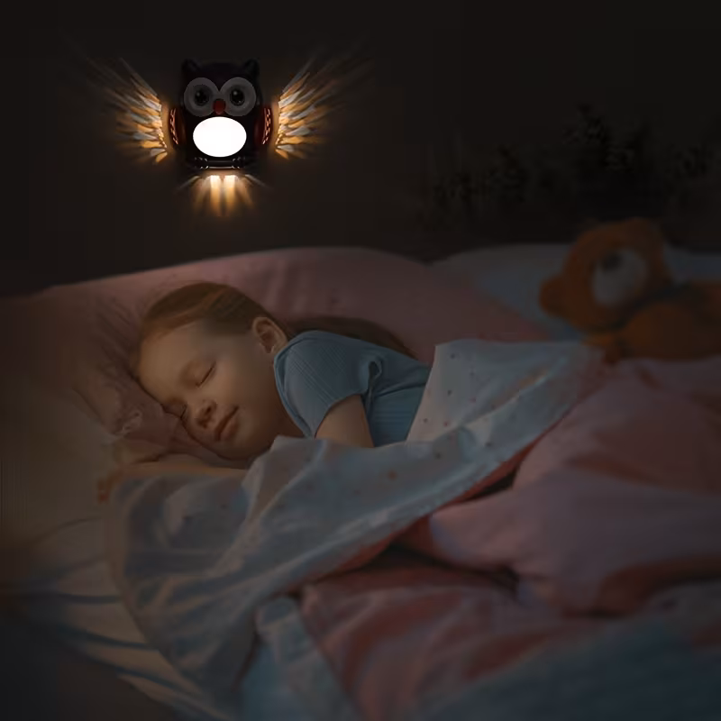 motion sensing light with led soothing blue glow cartoon wall mounted nursery decor usb rechargeable battery powered lamp for kids bedroom nursery room lighting owl lamp christmas gifts Product details 12