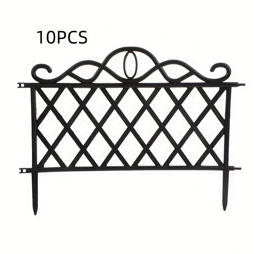 E-shop PMMJ 10 Stück Vintage-Stil Mesh Kunststoff Gartenzaun – Outdoor Rasen- Blumenbeetzaun, Bodenpflock Gartenzaun, Hof-Sichtschutzzaun, Kein