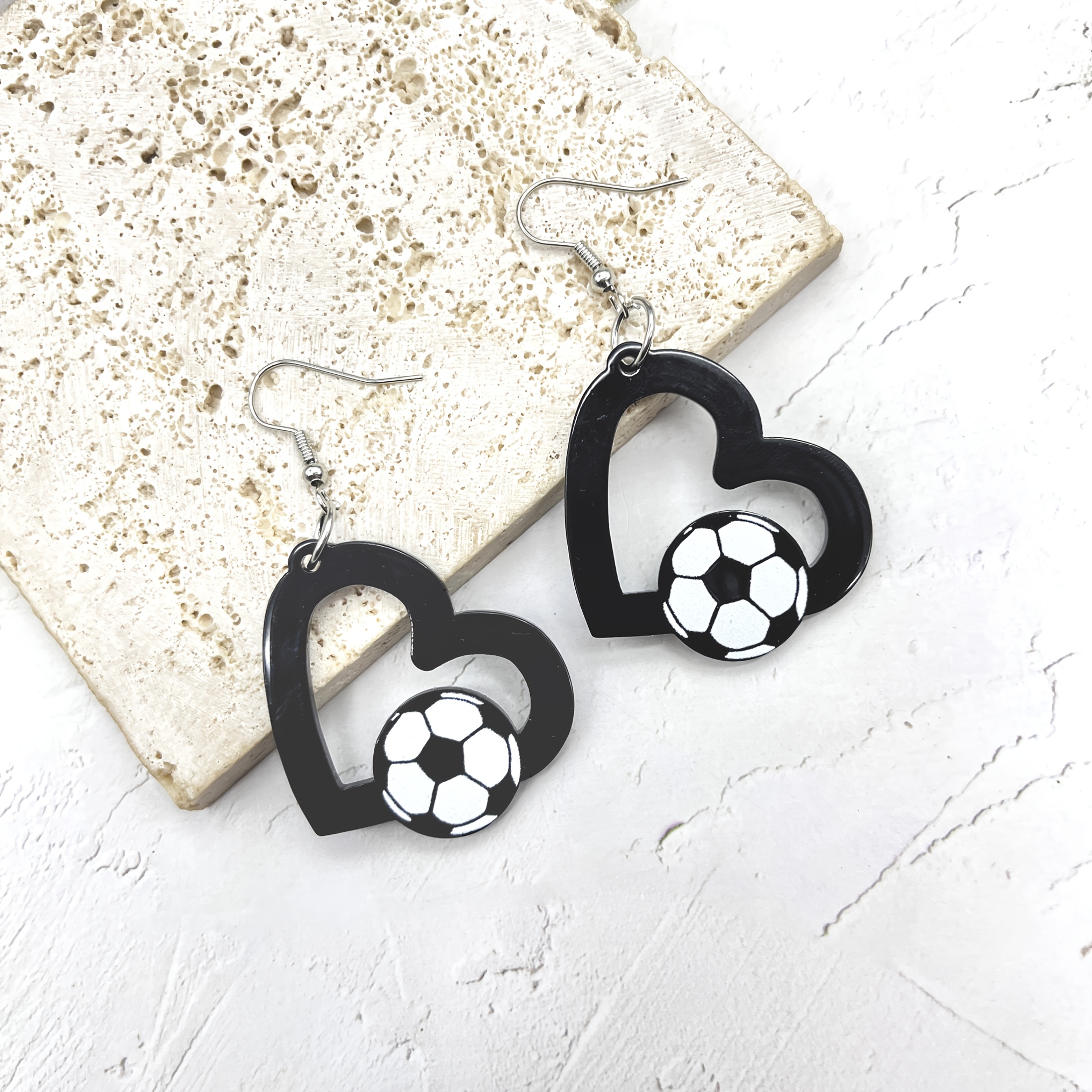 Acrylic Earrings Supporting Football Love Events For Women, Perfect For During Matches