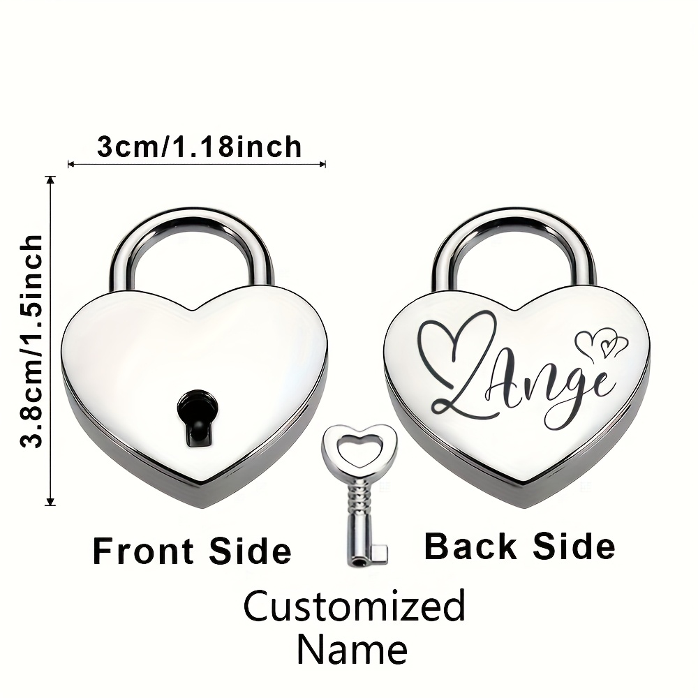 Customizable Heart-Shaped Lock with Handwritten Design, Couples Gift