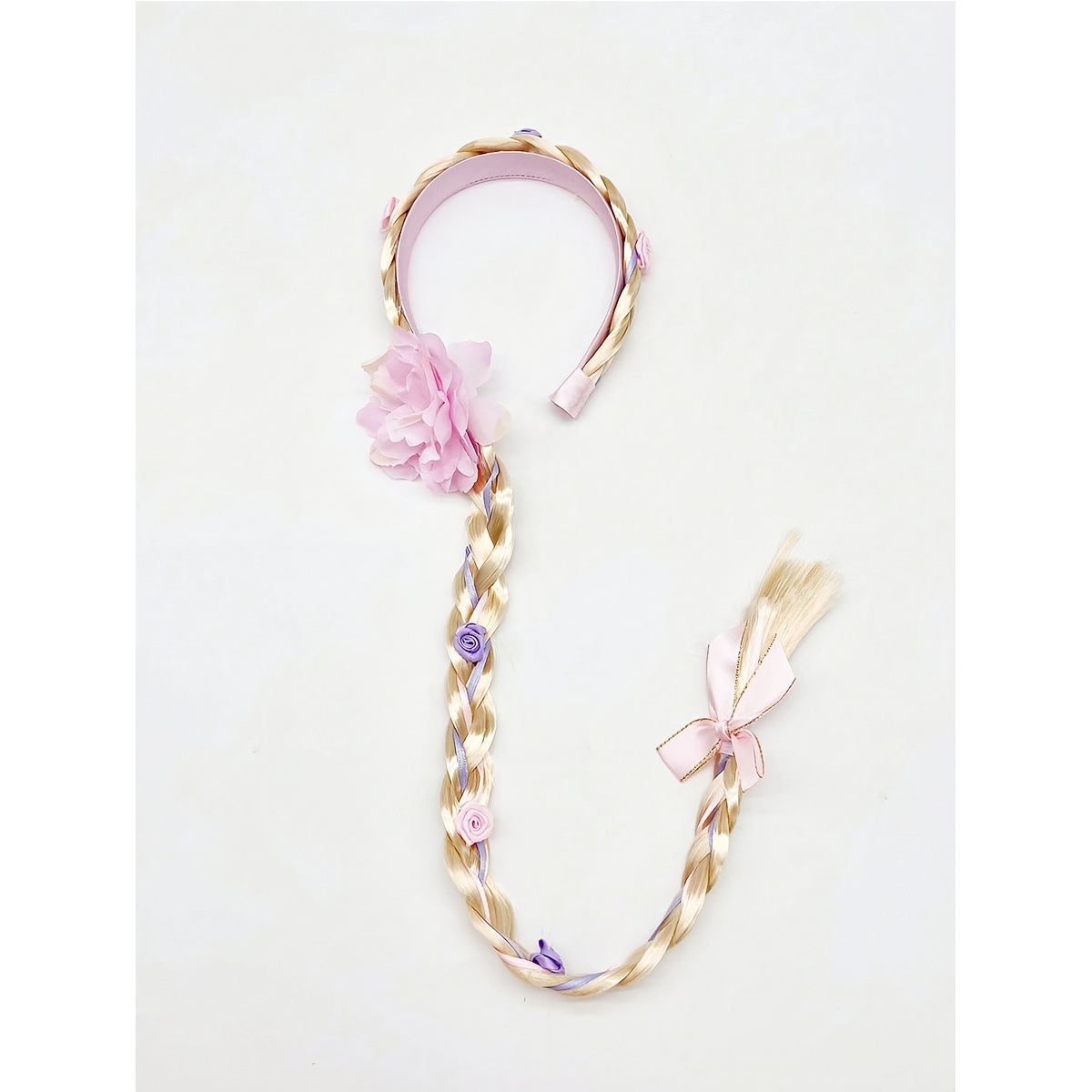 TEMU Adult Women's Birthday Party Dress-up Headband Hair Additions Princess Flower Braids Headband Role-playing Theme Party Dress-up Hair Additions
