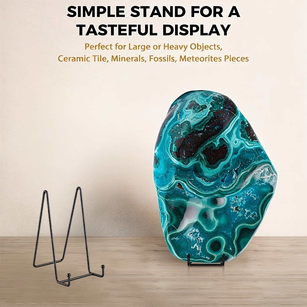 TEMU 1pc présentoir en métal de pour assiettes et œuvres d'art, supports pour carreaux de céramique, fossiles et objets lourds, toile ronde idéale,