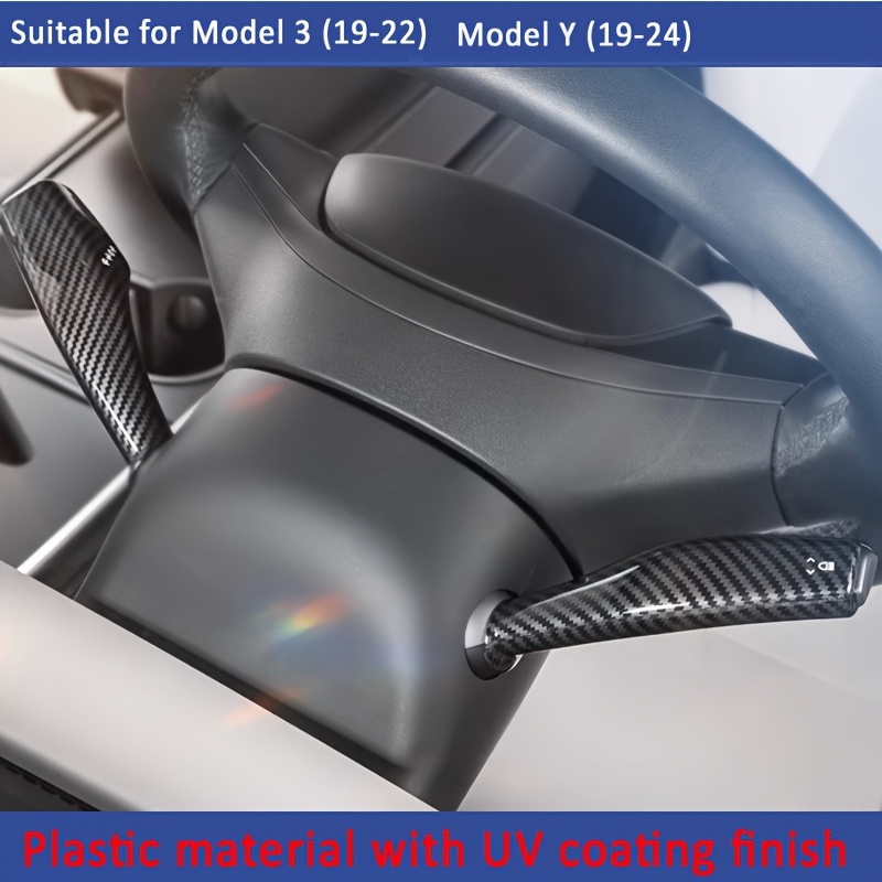 TEMU Suitable For 2019-2023 Model 3 And 2019-2024 For Steering Wheel Cover Internal Protection Accessories And For Steering Rod Cover, Carbon Fiber