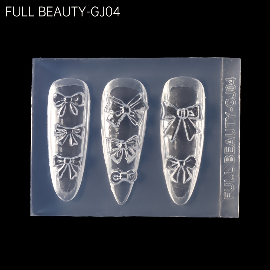 TEMU 1 stampo in silicone per unghie a forma di , per goffratura e intaglio di unghie con francese Ins Sweet, stampo 3D per nail art