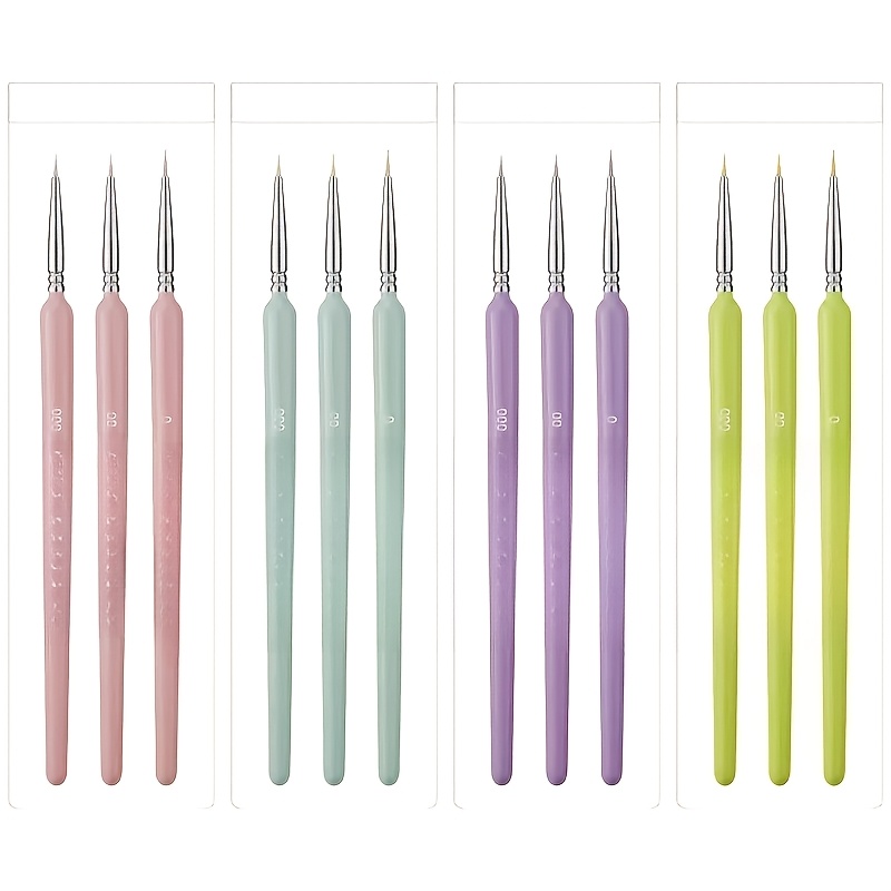 TEMU Juego de pinceles profesionales en miniatura para pintura acrílica, acuarela y digital - Set de pinceles para detalles con cerdas de nailon y