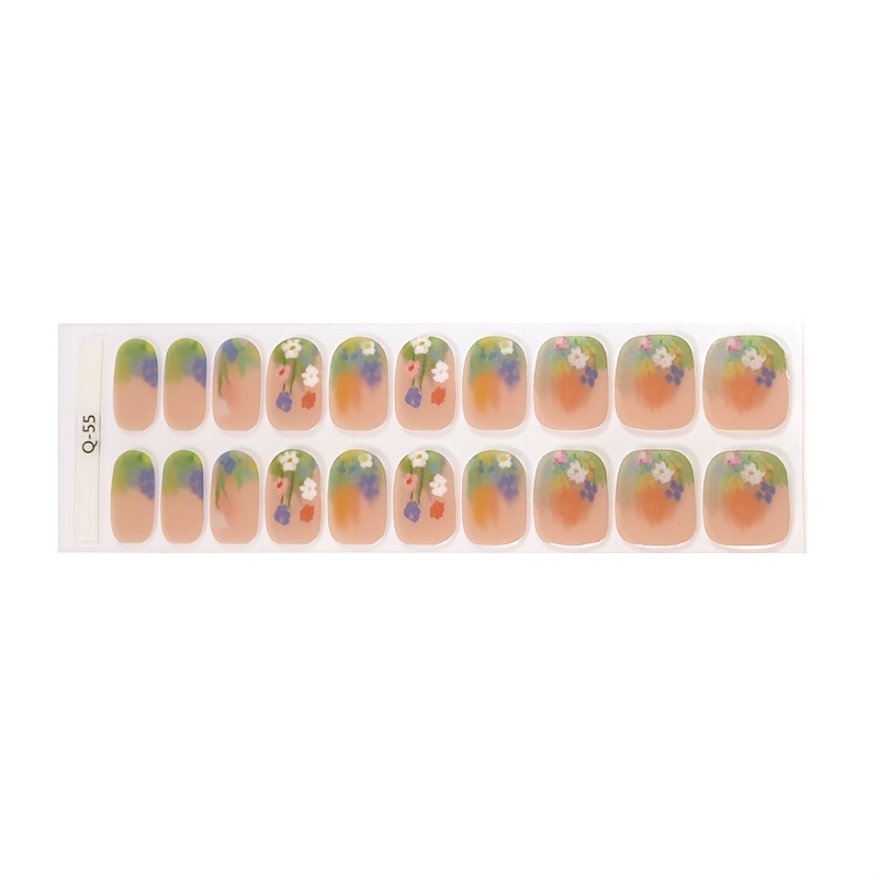 TEMU Q55 : 20pcs Self-adhesive Nail Stickers Gel Nail Art Waterproof Nail Stickers