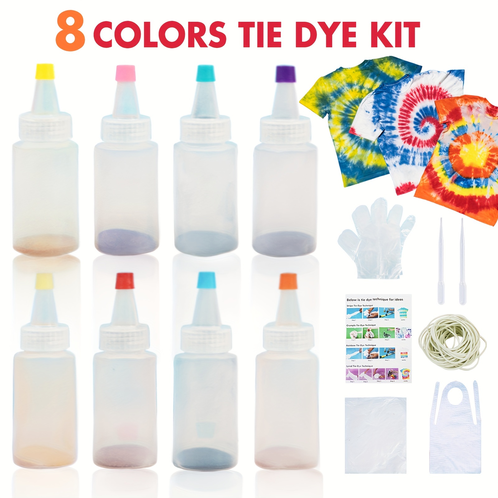 

8-color Tie-dye Paint Kit - Vibrant Fabric Dye Set For Summer Parties & Crafts, Non-toxic Supplies, Coloring Materials