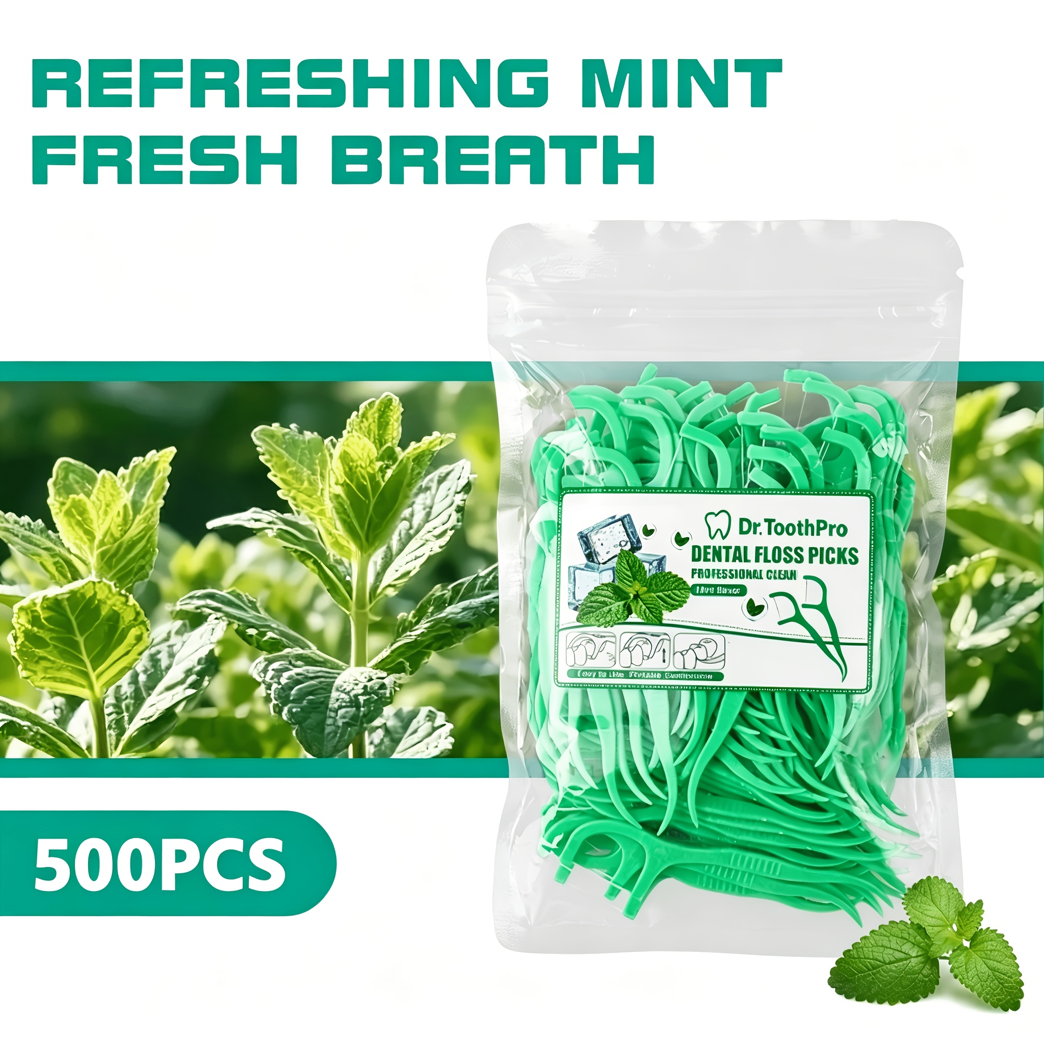 100/300/500/800pcs Professional Peppermint Flavor Dental Floss Sticks