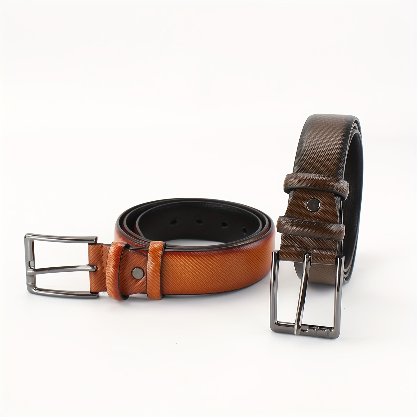 Faux Leather Men's Belt with Square Buckle - Perfect for Easter