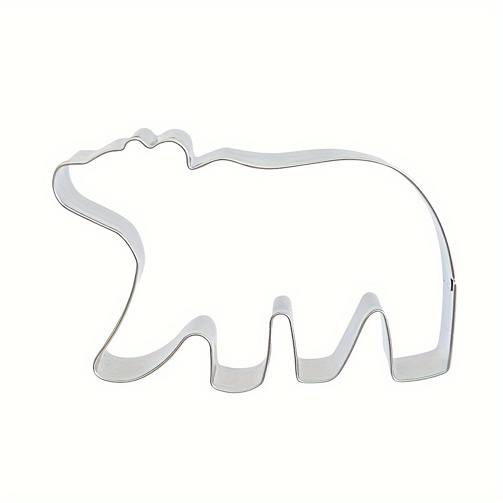 Image of Stainless Steel Polar Bear-shaped Cookie Cutter Cartoon Animal Design For Baking Kitchen