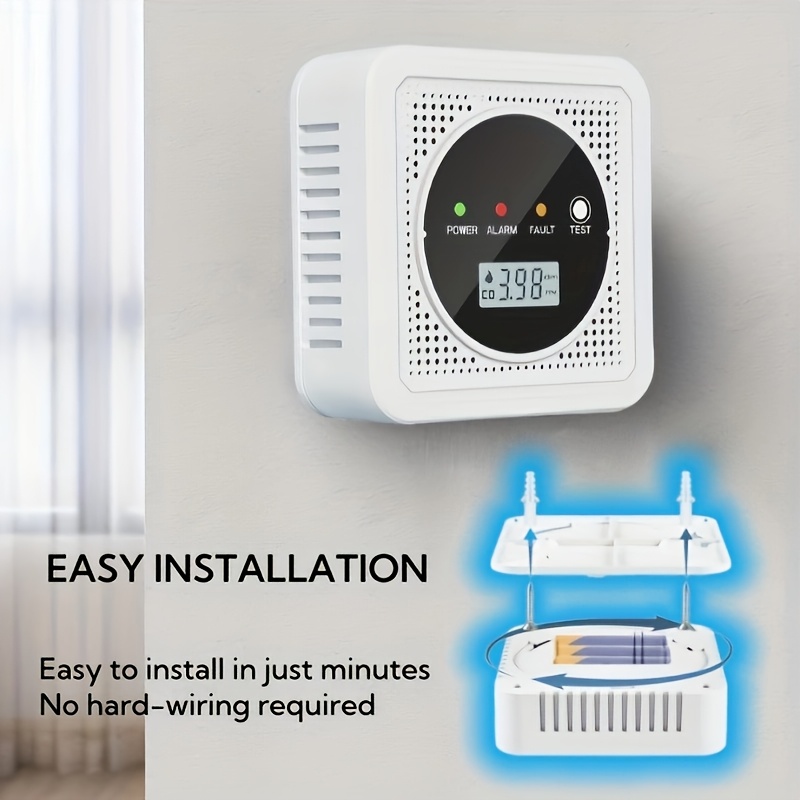 4pcs carbon detectors smoke alarm 2in co smoke Temu