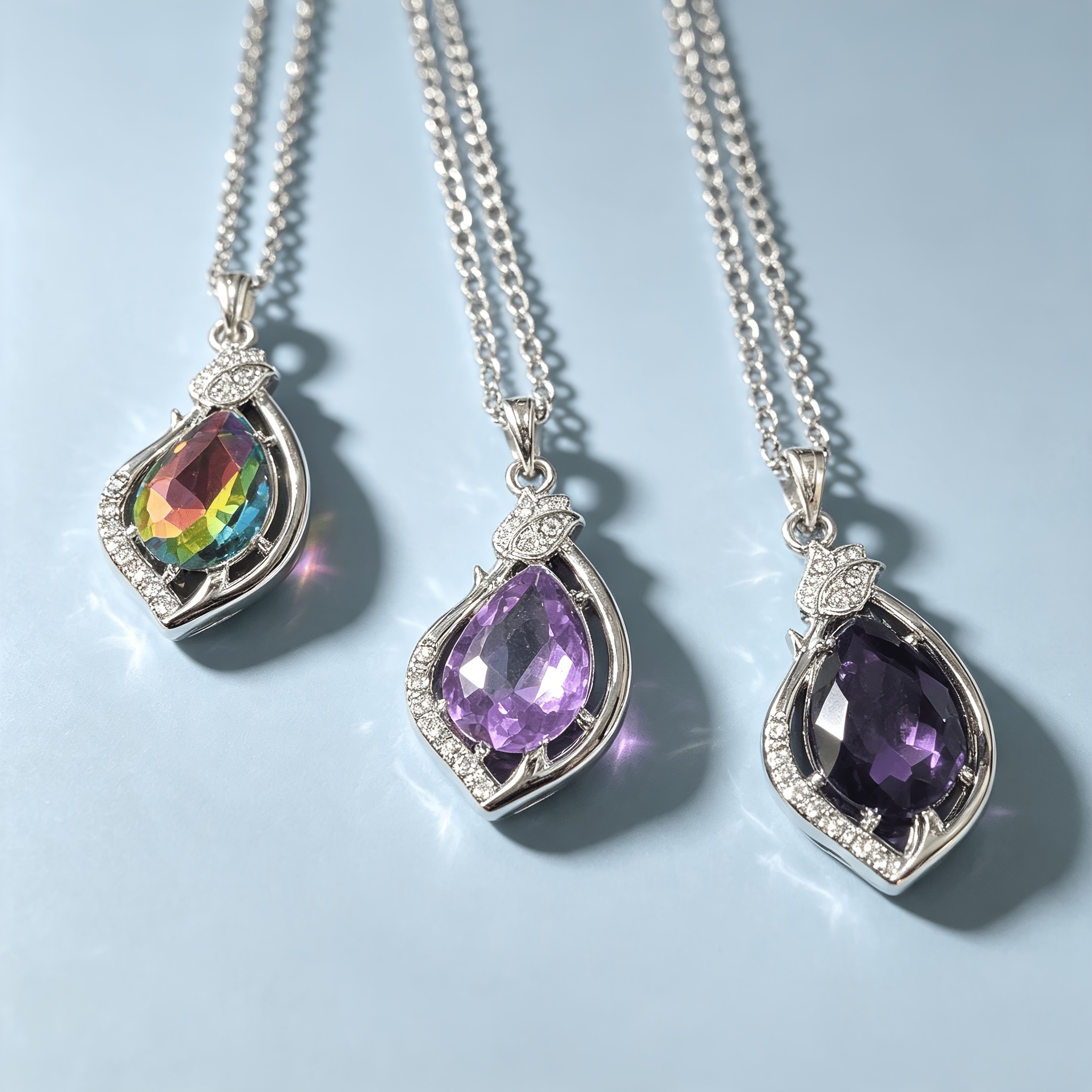 Women's Light Luxury Zirconia Set Choker Necklace with Waterdrop Gemstone