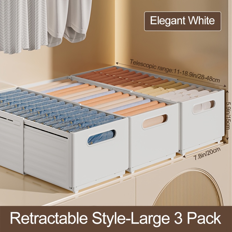 Clothes Storage Box Retractable Wardrobe Storage Layered Artifact Clothing Storage Socks Underpants Organizer, Wardrobe Partition