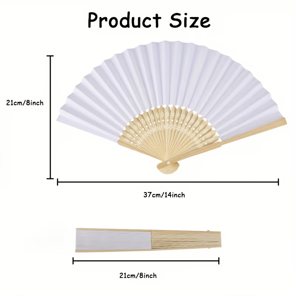 TEMU 25 Éventails de Mariage Personnalisés, Éventails Pliants de Mariage Personnalisés, Éventails Pliants en Papier Blanc Élégants, Cadeau pour la
