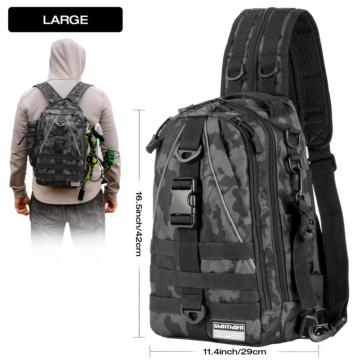 Fishing Backpack Sling Tackle Bag, Lightweight Barbados | Ubuy