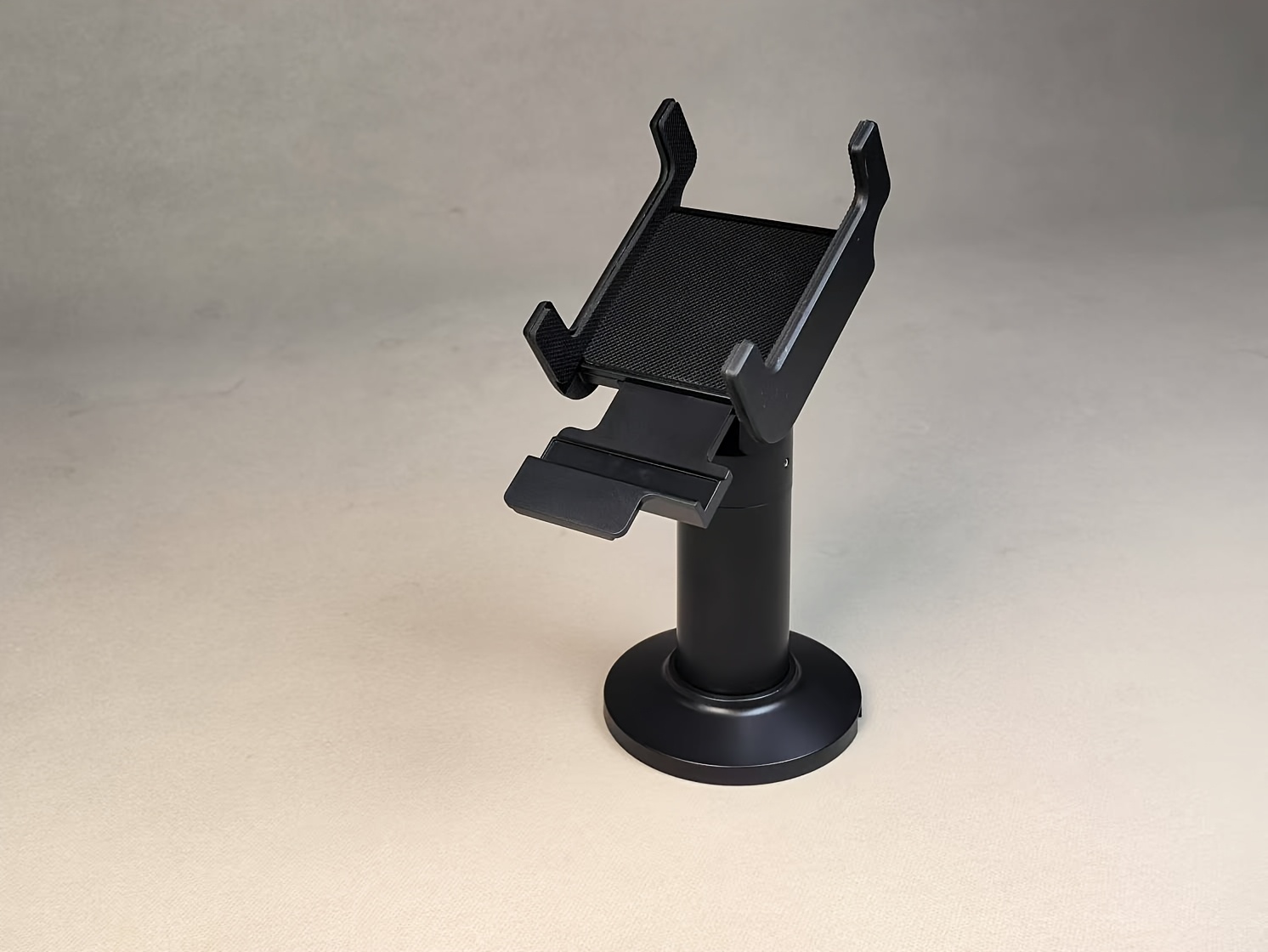 Support de présentoir de point de vente mobile pour caisses enregistreuses à comptoirs de restaurant, disponible en blanc et noir, en plastique ABS.