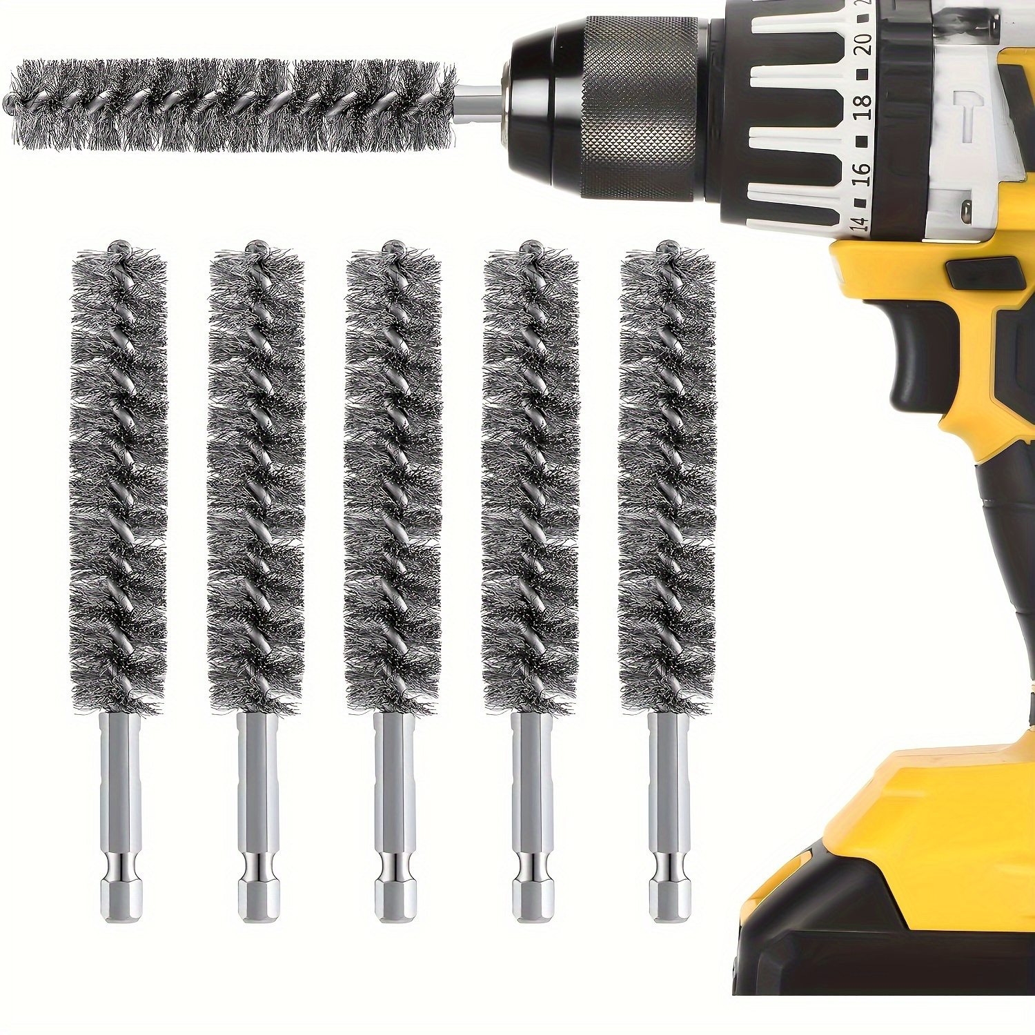 

Stainless Steel Drill Bit Cleaning Brush Set With Hex Shank - Wire For Electric Drills, Grinding & Finishing Tools