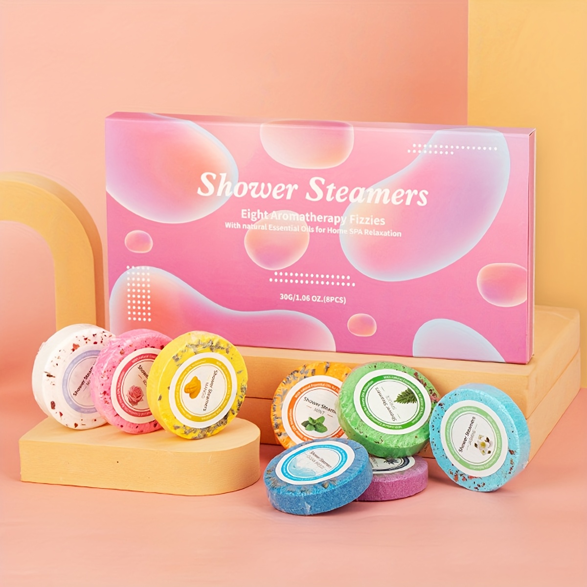 shower steamers     with natural essential oils for   relaxation details 1