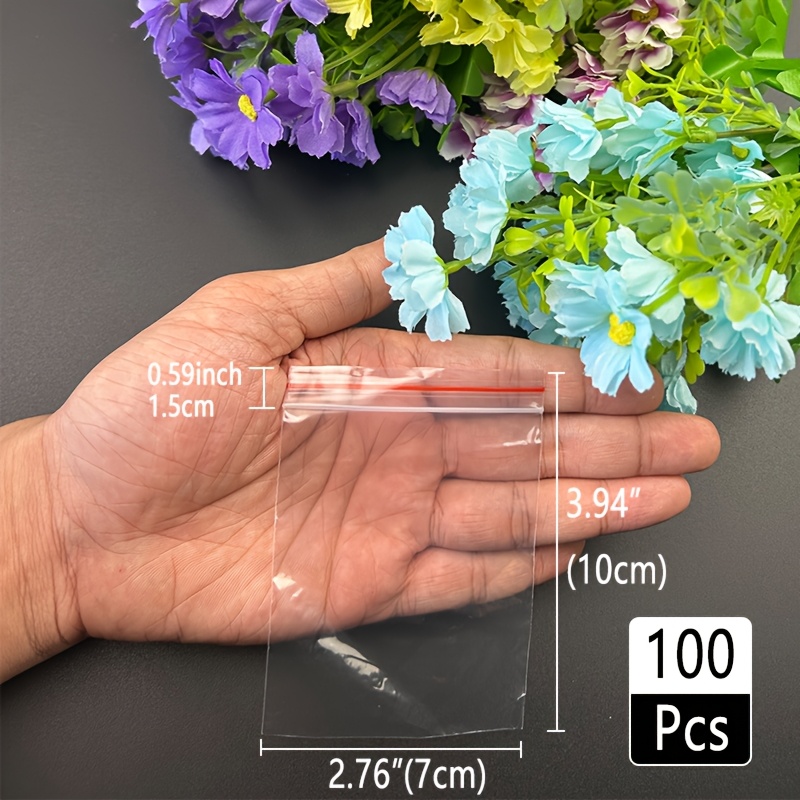 TEMU 100 Sacs d'Emballage en Plastique Multi-Tailles, de 1 à 12 Pouces, Sacs Refermables Réutilisables à Fermeture Éclair, Sacs d'Emballage Cadeau