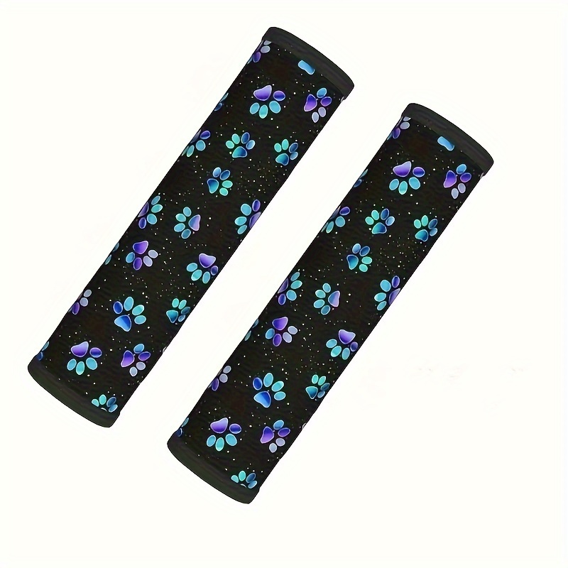 

Comfortable Paw Print Soft Seat Belt Cover - Fit Shoulder Pad For Cars & Backpacks, Polyester