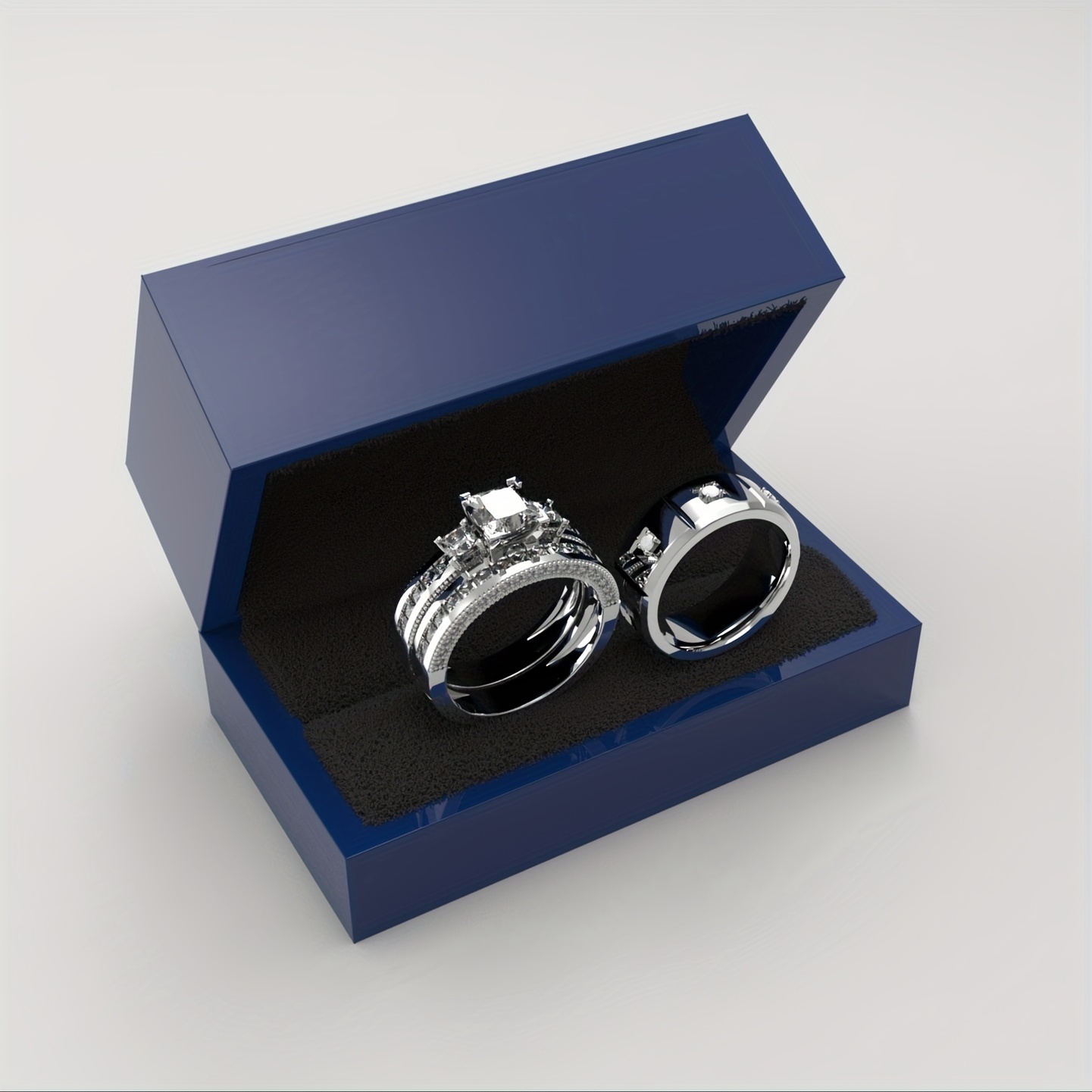 wedding ring sets promise ring couples bridal sets women 925 - Temu