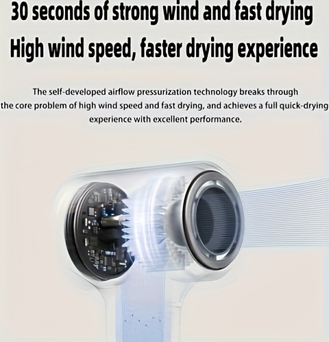 new negative ion hair dryer with smart temperature   nozzles     for fast drying salon stylist home use unisex for men women brushless motor hair dryer suitable for   use Product details 6