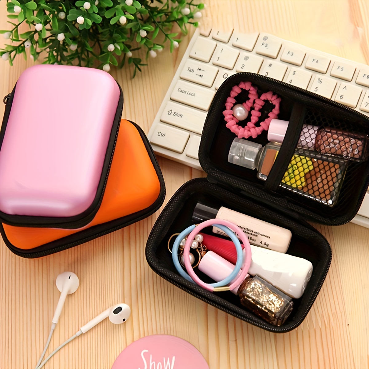 

Data Cable Storage Bag, Portable Travel Earphone Bag, Makeup Comestic Bag & Coin Purse