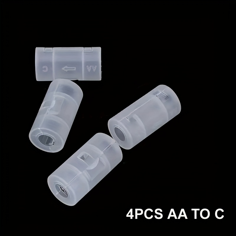 

[customer ] 4pcs C Battery Adapter - Compact Plastic Holder Case For Lr06 & Lr14 Sizes, Ideal For Electronics & Emergencies