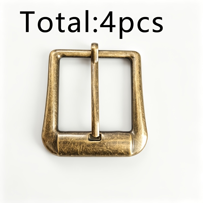 TEMU 4pcs 834 Ancient Bronze Square Buckles, Copper-colored Retro Style Buckles Faux Antique Distressed Metal Belt Buckles Handmade Leather Goods Bag
