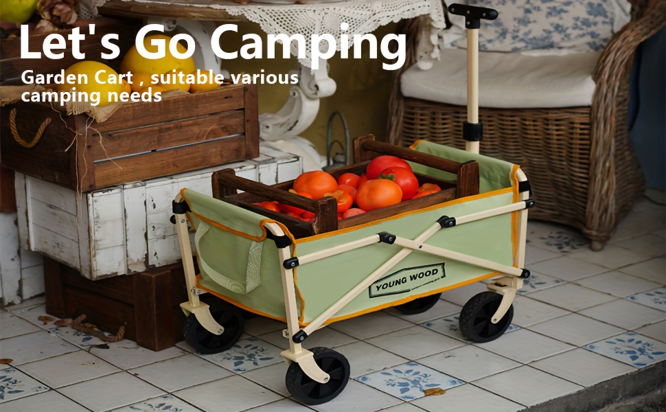 Collapsible Wagon Cart With Wheels Foldable - Folding Utility Heavy Duty Wagons Carts For Grocery Sports Garden Shopping Camping