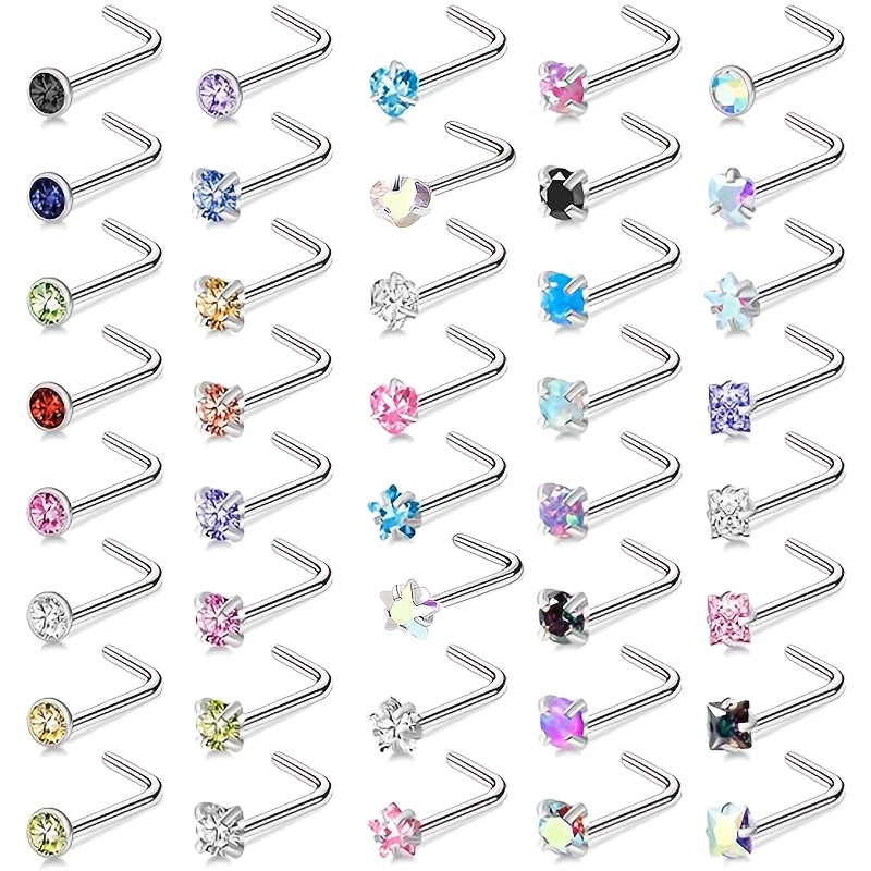 

Steel Nose Rings Synthetic Zirconia, , Hypoallergenic Piercing Jewelry, Assorted - , , , For Women And Men, Mardi Day , For And , All