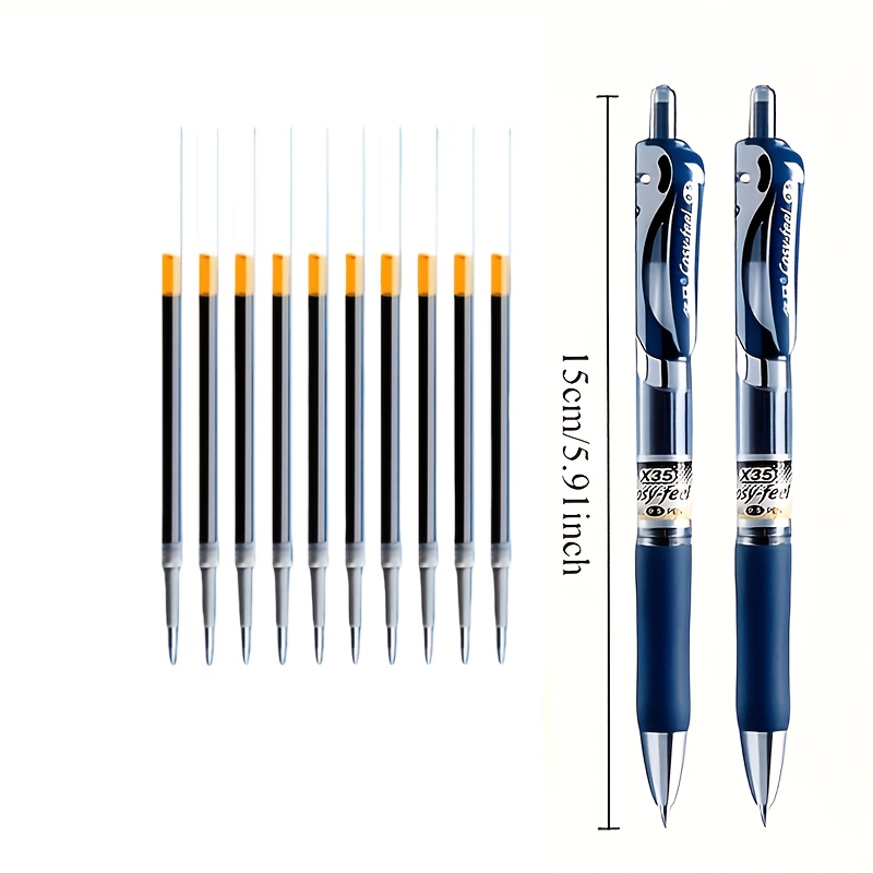 TEMU 12er-Pack: 2 Stifte + 10 , blaue Gelstifte, speziell für Ärzte Krankenschwestern entwickelt – 0,5 mm schnelltrocknend, geschmeidig, -Design,