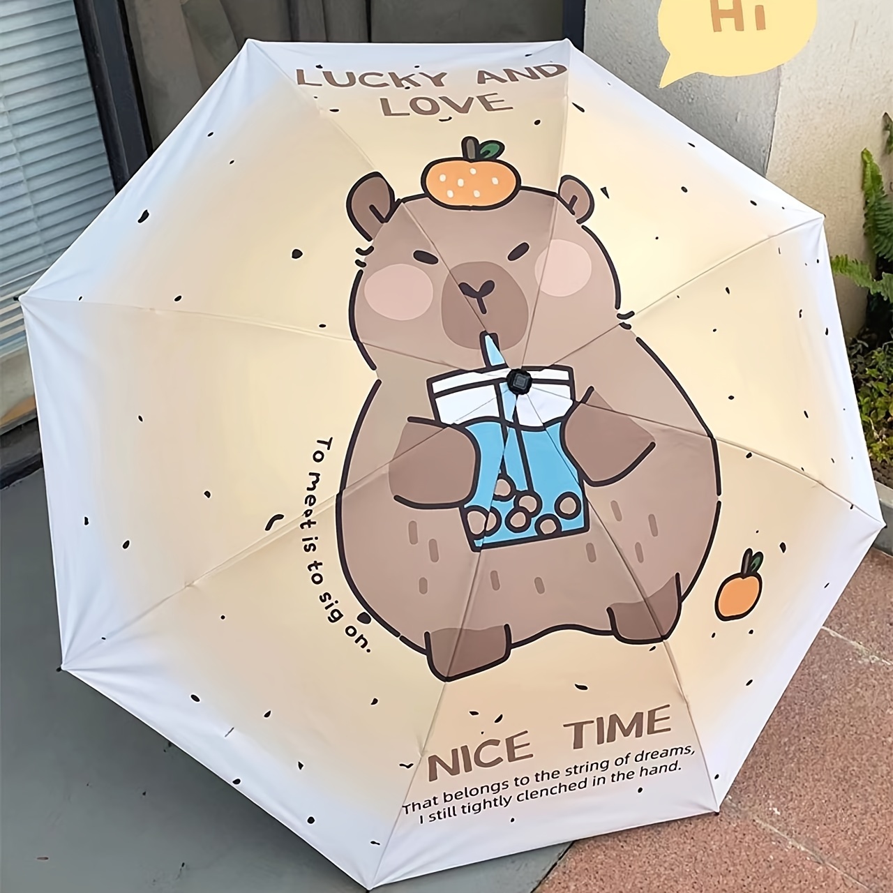 Bear Umbrella Foldable, 8-, Lightweight And Portable, Best Gift For Festivals [random Color For The Umbrella Top Cover]
