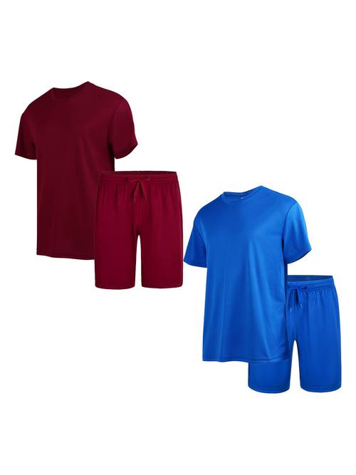 two piece mens summer casual sports set quick drying fabric short sleeved shorts set summer sun protection casual fashion versatile