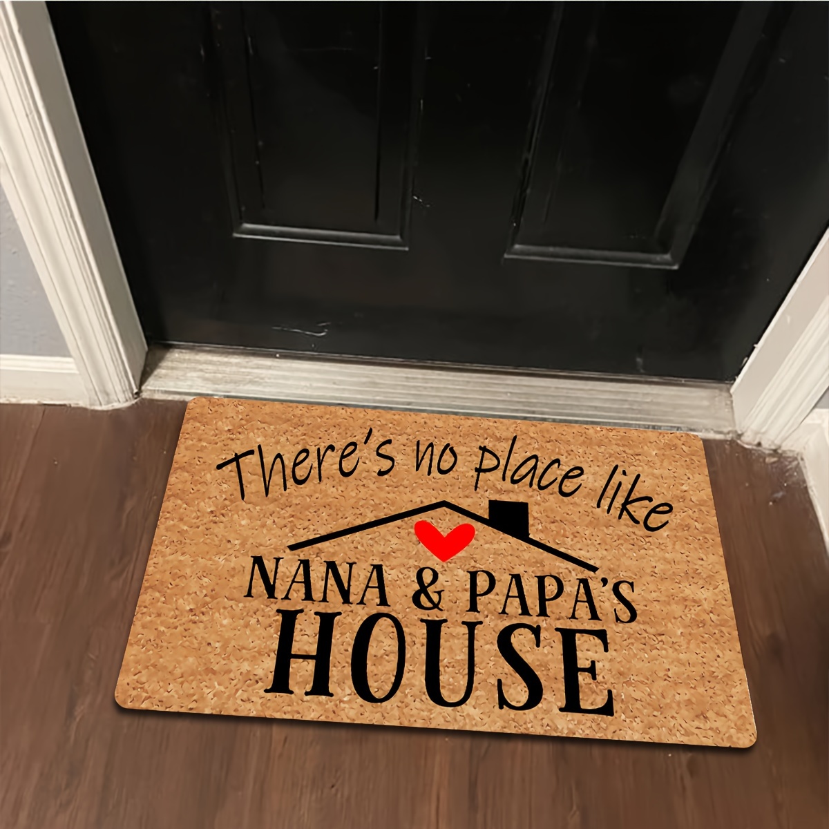 

''s No Place Like & Papa'' Welcome Doormat - Non-slip, Waterproof & Stain-resistant Rubber Mat With Home , Ideal For Front Porch Decor, 30x18 Inches