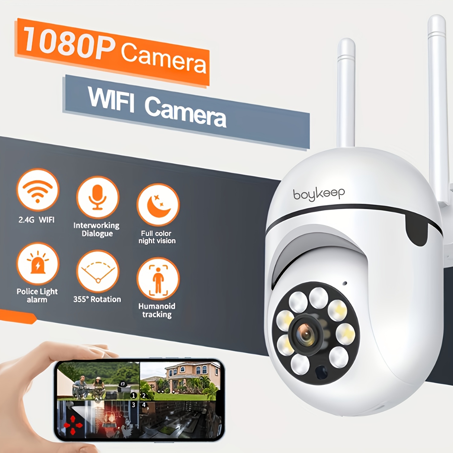 Image of Black Friday [ For Camera] Wi-fi Smart For Camera | 1080p, 355° Pan-tilt-zoom, Color Night Vision, Audio, Tracking, Indoor, Wireless, Motion Detection, Real- Viewing