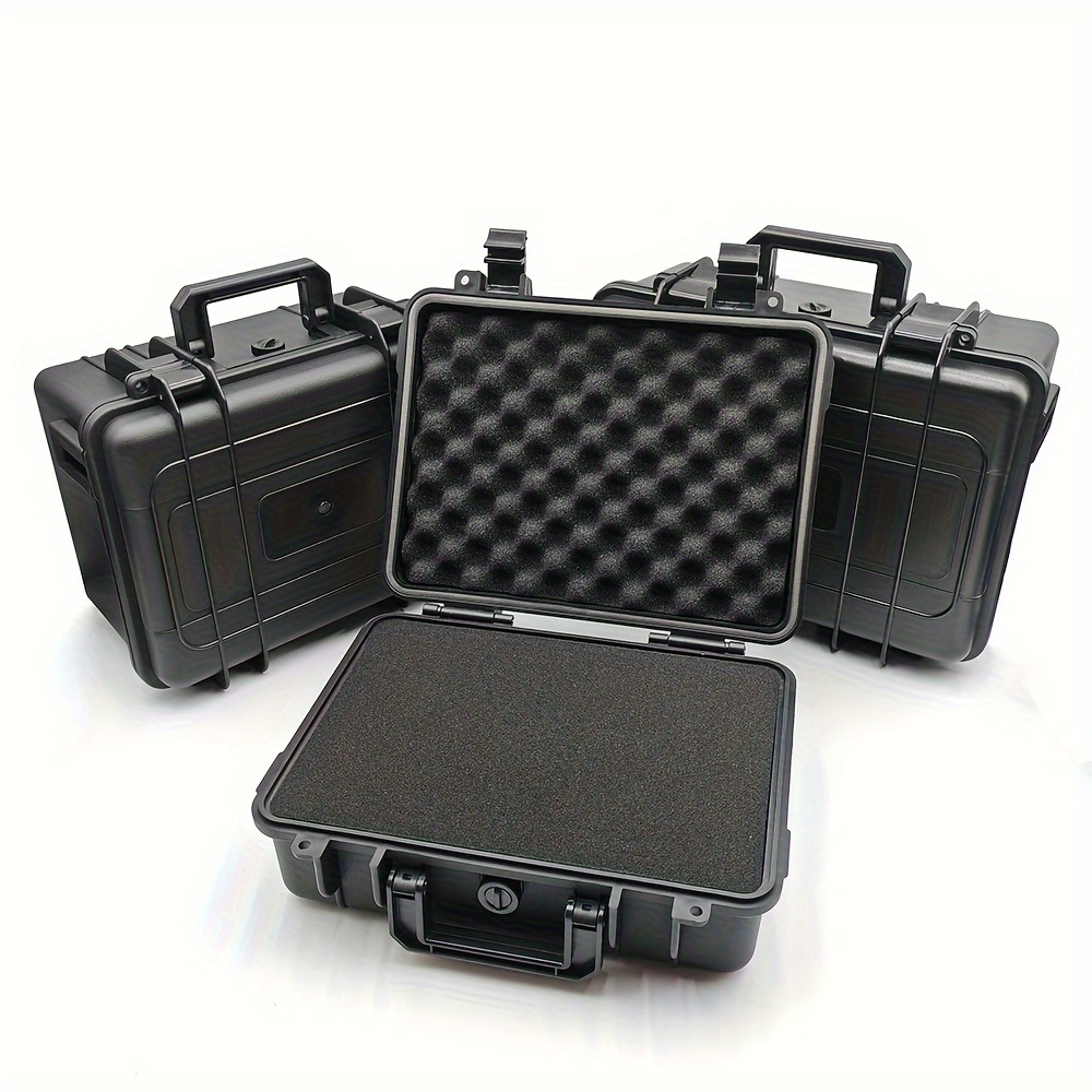 

1pc Safety Plastic Instrument Box, Waterproof Equipment Case, Ip67 Plastic Storage Equipment Tool Box, Outdoor Suitcase With Pre-cut Sponge Inside