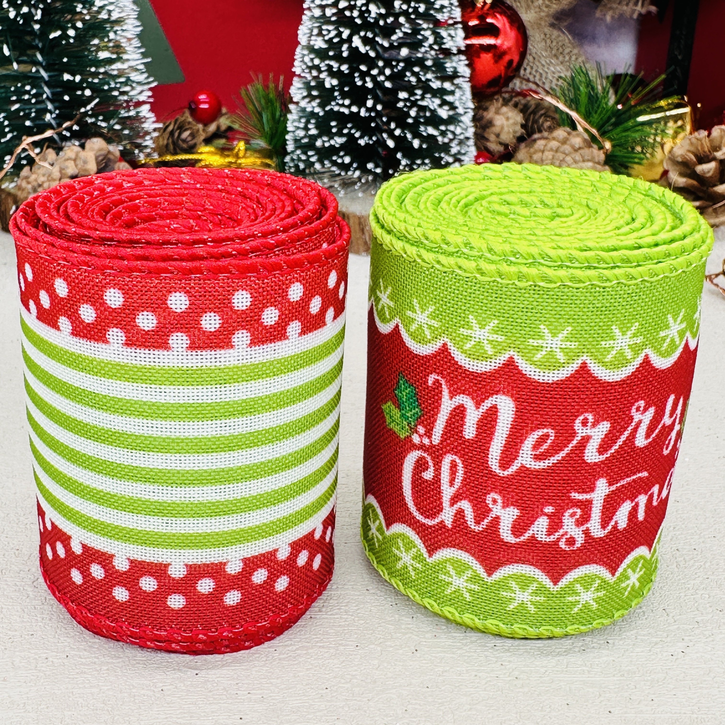 

Christmas Set - 2.5" Rolls, , No , For Decor, Wrapping, Arrangements, Bows - Red & For Christmas, Easter, , Seasonal Decorations