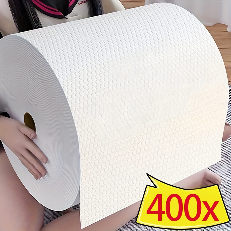 

400 Disposable Towels - Polypropylene , , Roll - Wet/dry Wipes, Non-greasy, Oil- Cleaning Cloths, Dish Towels For Cleaning &