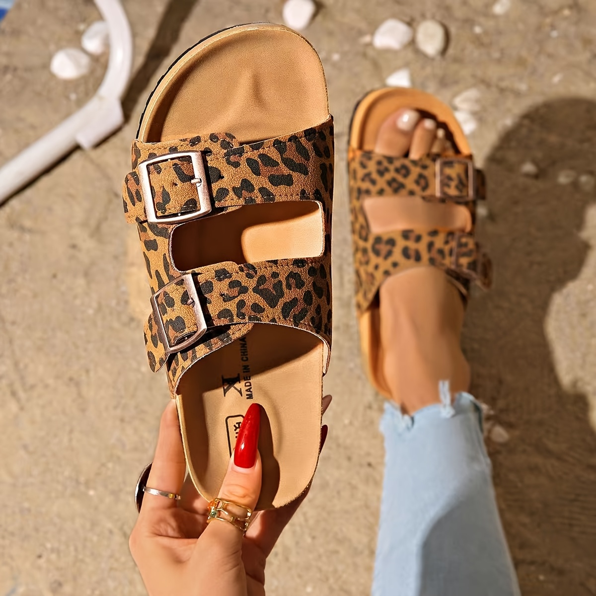 sandales   l   pour femmes boucle r glable confortables enfiler avec design bout ouvert   en tissu   semelle en caoutchouc chaussures toutes   chaussures   es   rieur sandales   l   sandales semelle en caoutchouc cn35 eu35 5 l     5