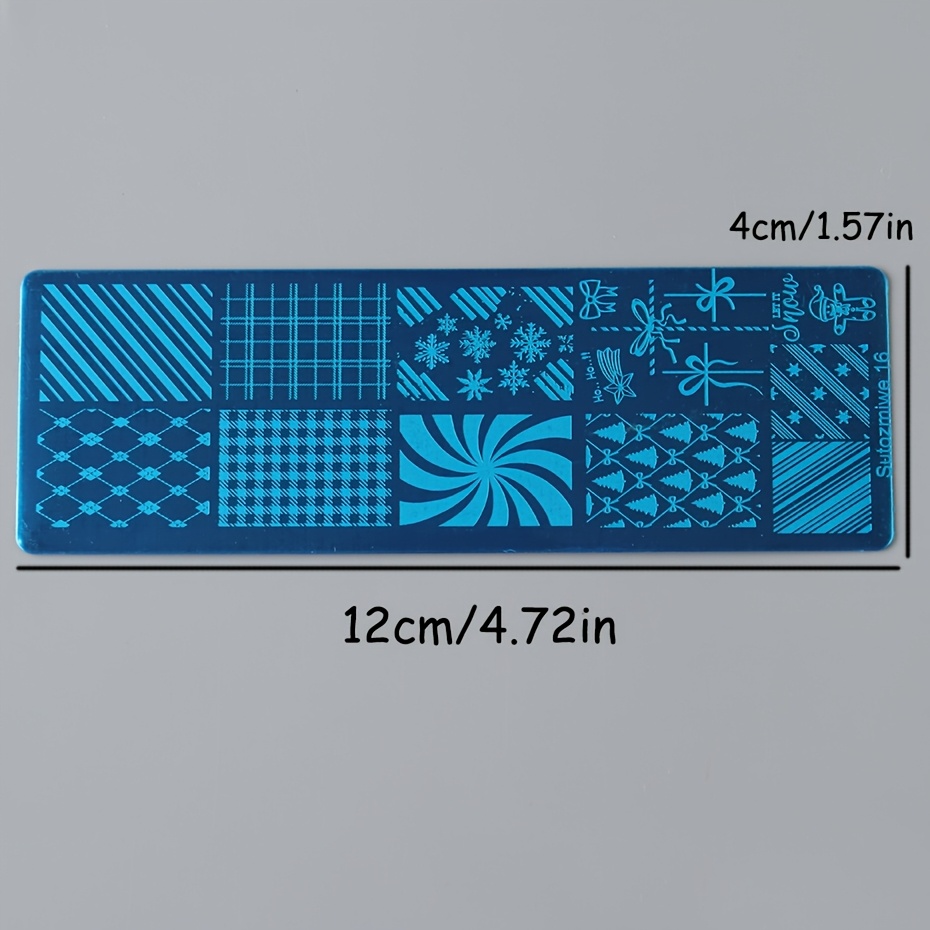 French Christmas Nail Stamping Plate with Templates