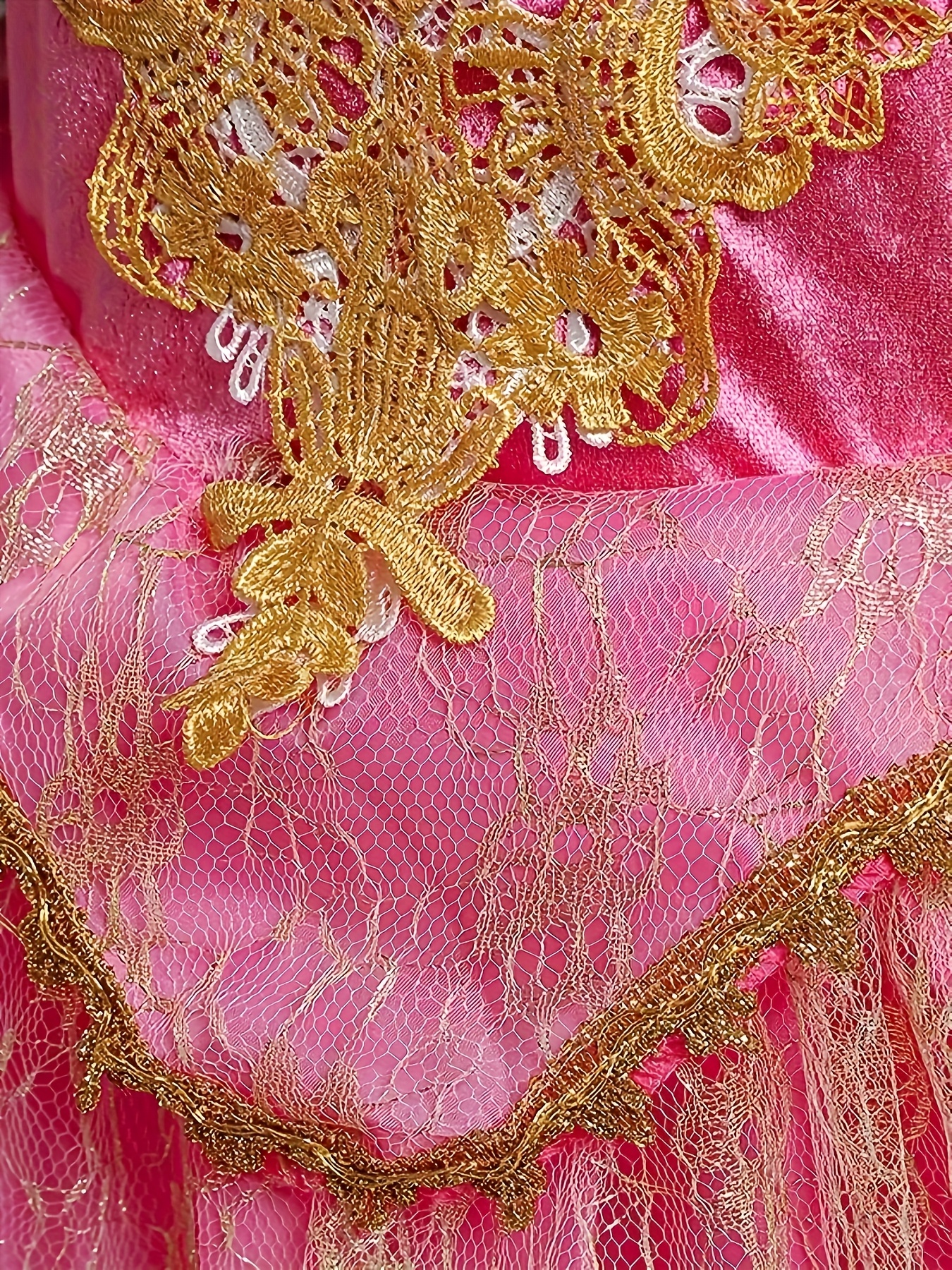 Girls' Lace Embroidered Long Sleeve Dress for Special Occasions