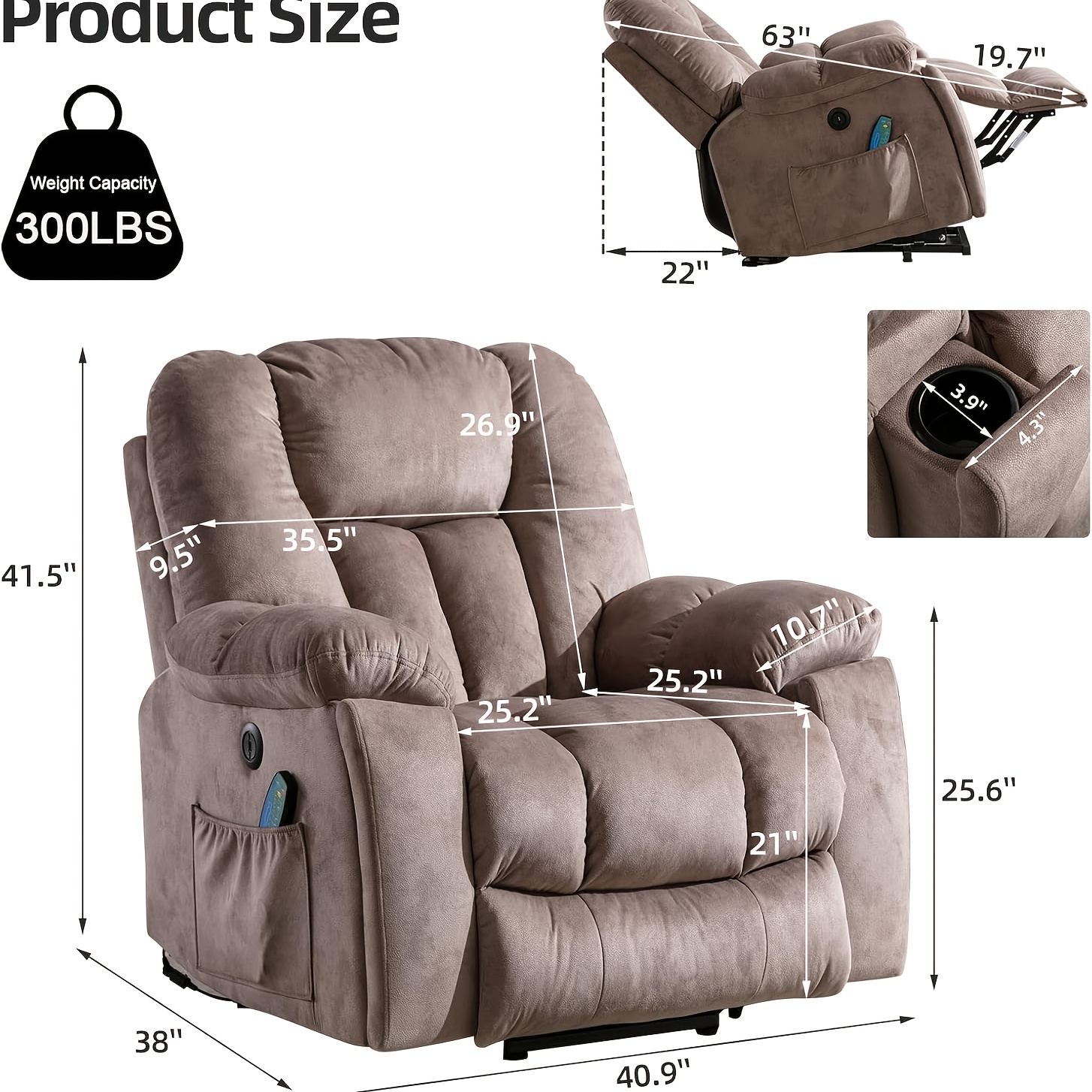 Power Lift Recliner Chair with Massage